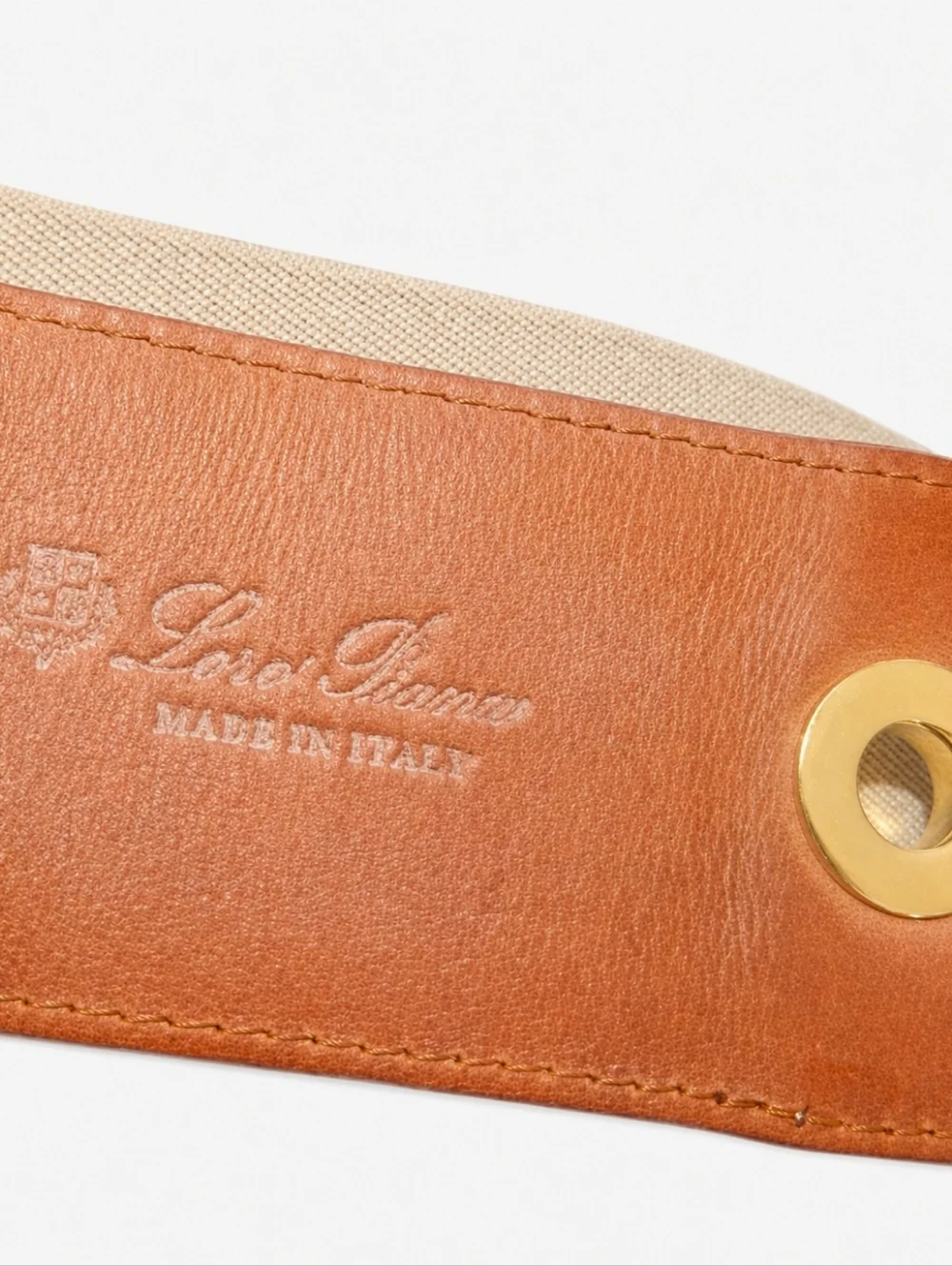 LORO PIANA | Beige Elastic Leather Trim Stretch Belt Made in Italy